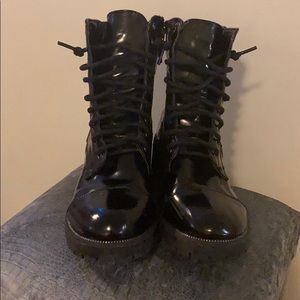 Black combat boots